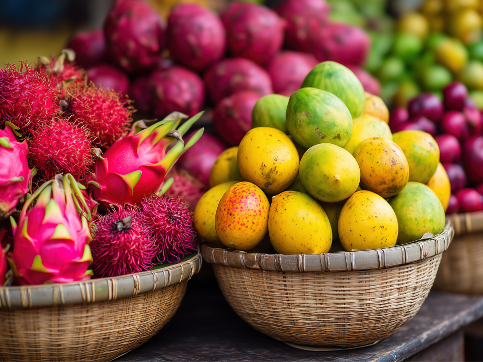 Frutas exóticas en España en mercado